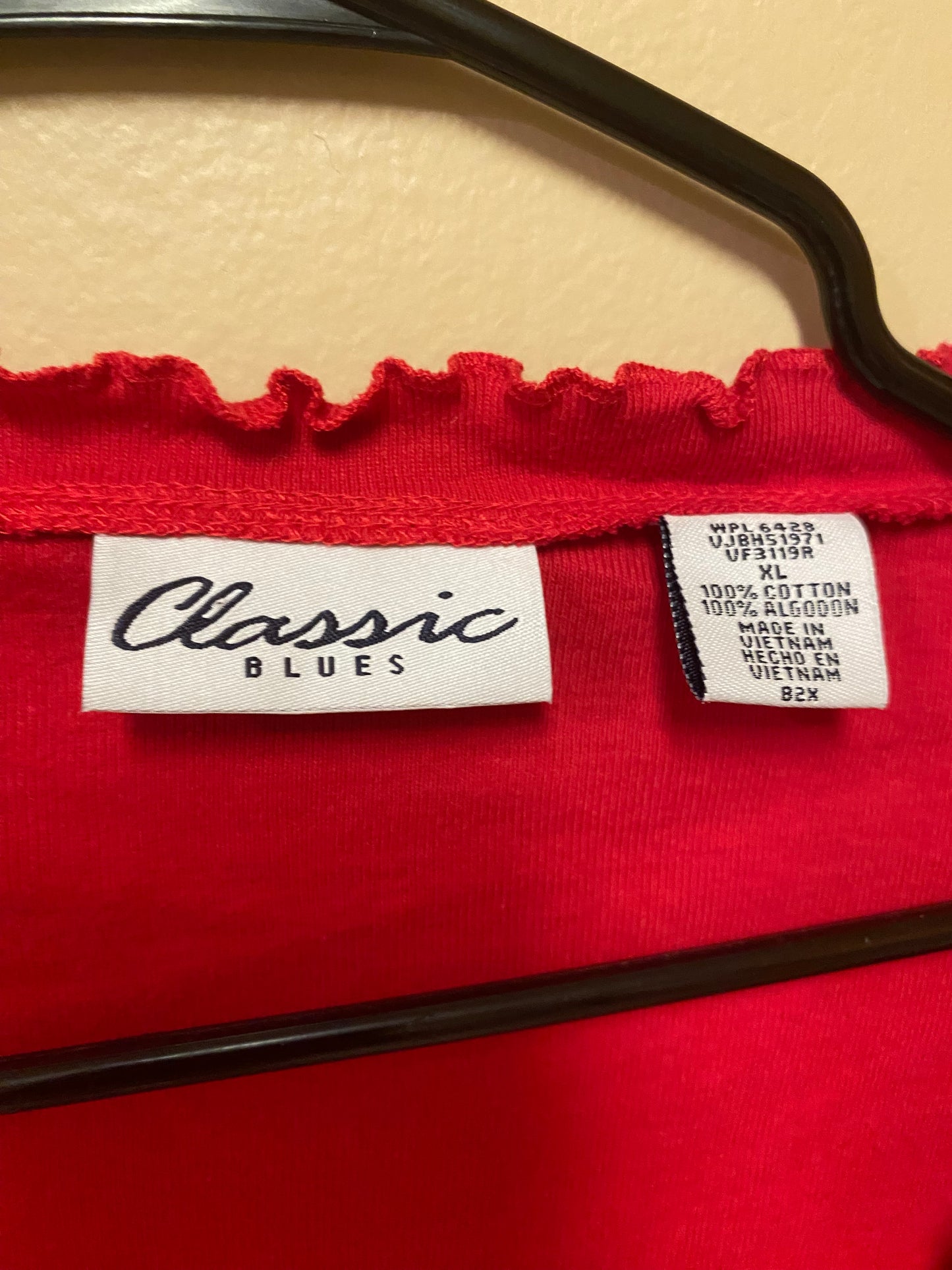 Classic Blues Lettuce Hem Cardigan Blouse