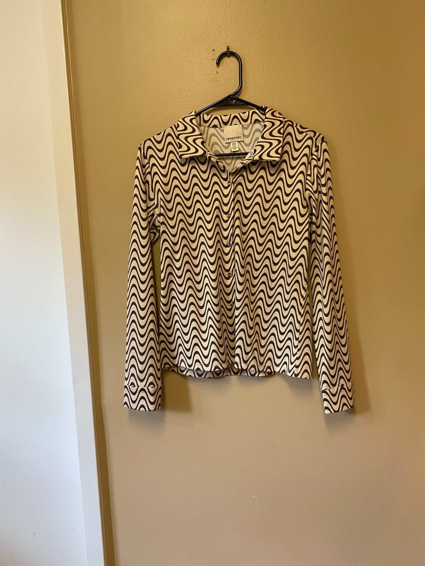 Industry Squiggle Long Sleeve Button up