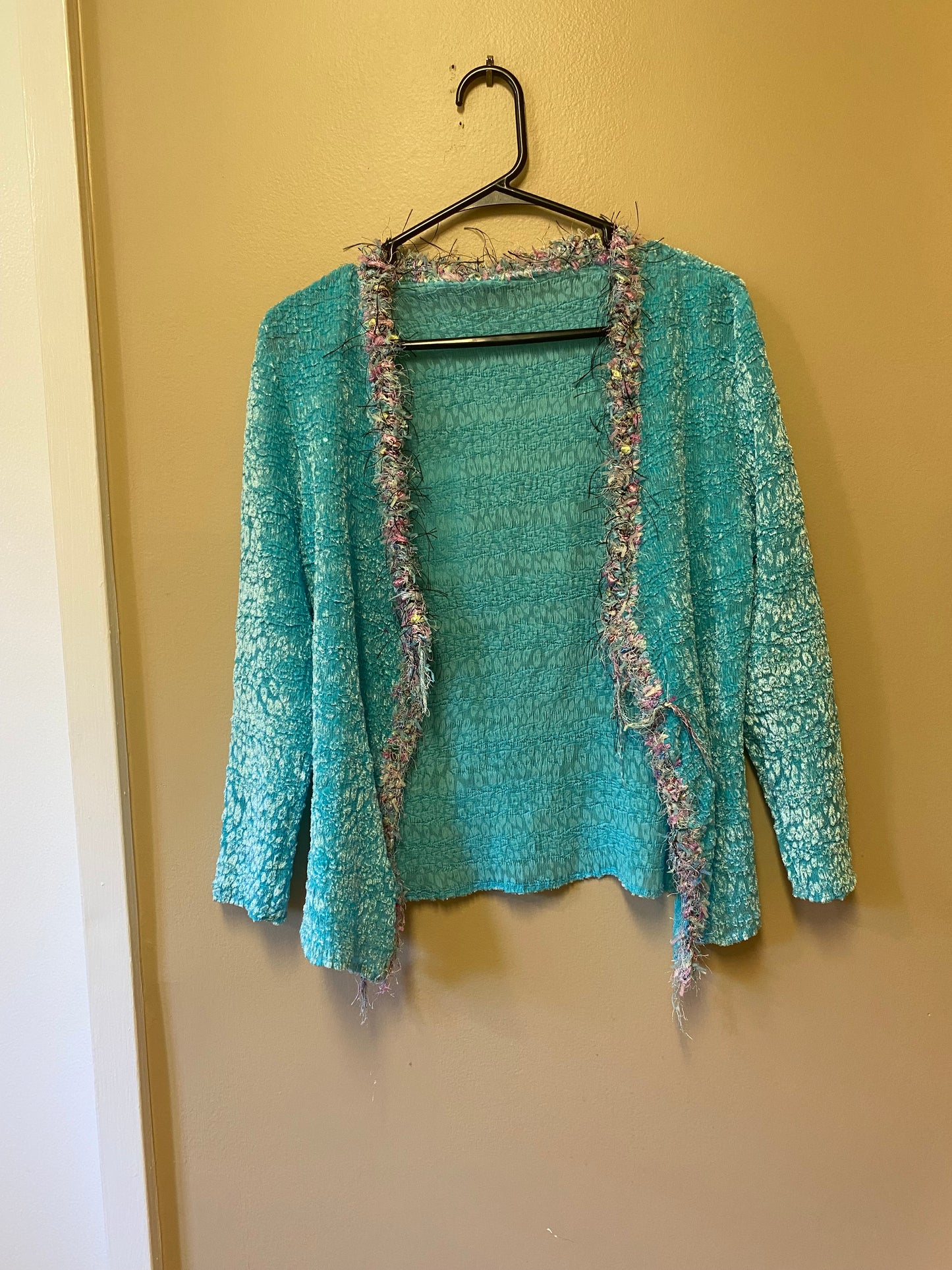 Untagged Shiny Velour Cardigan