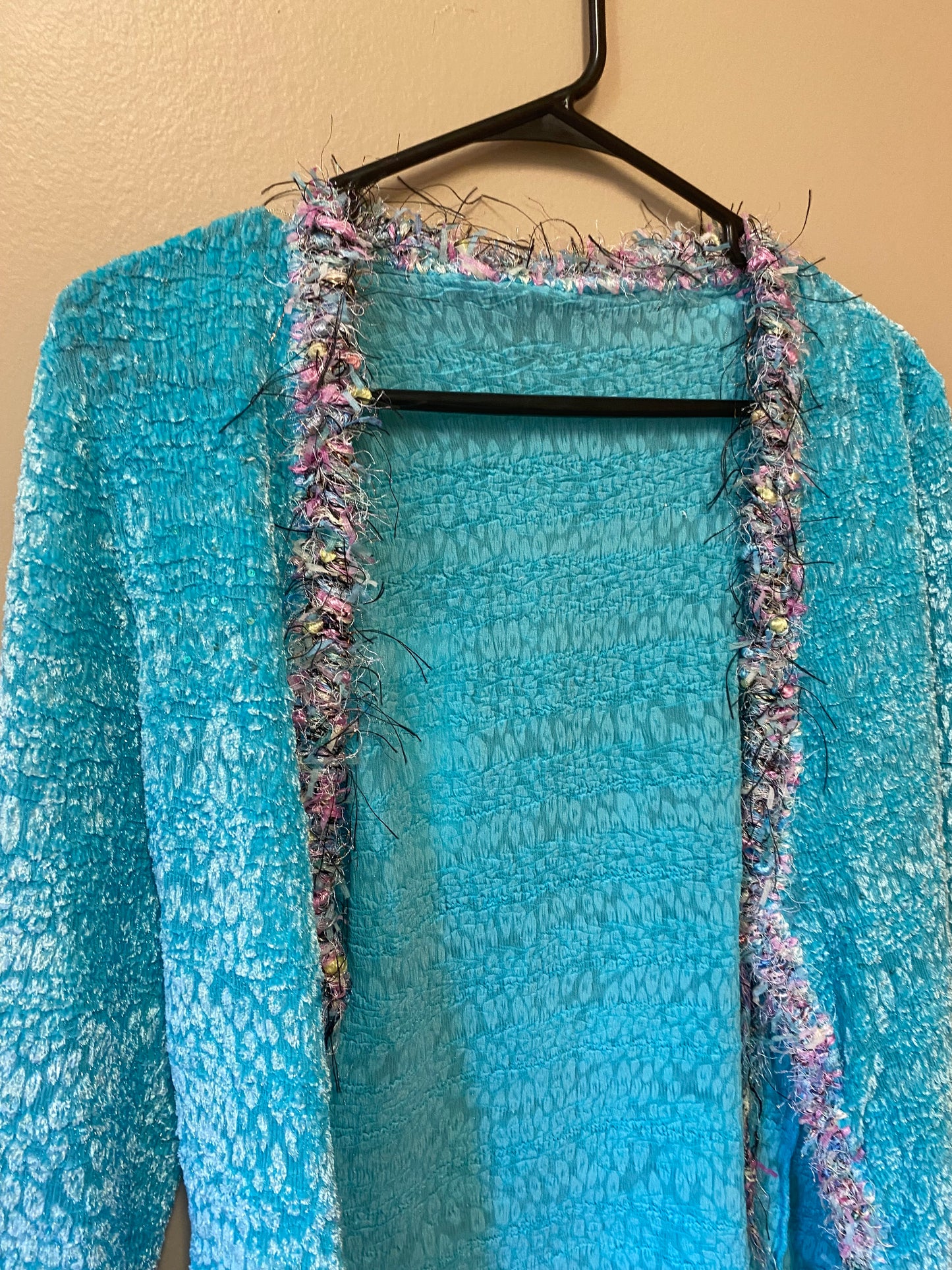 Untagged Shiny Velour Cardigan
