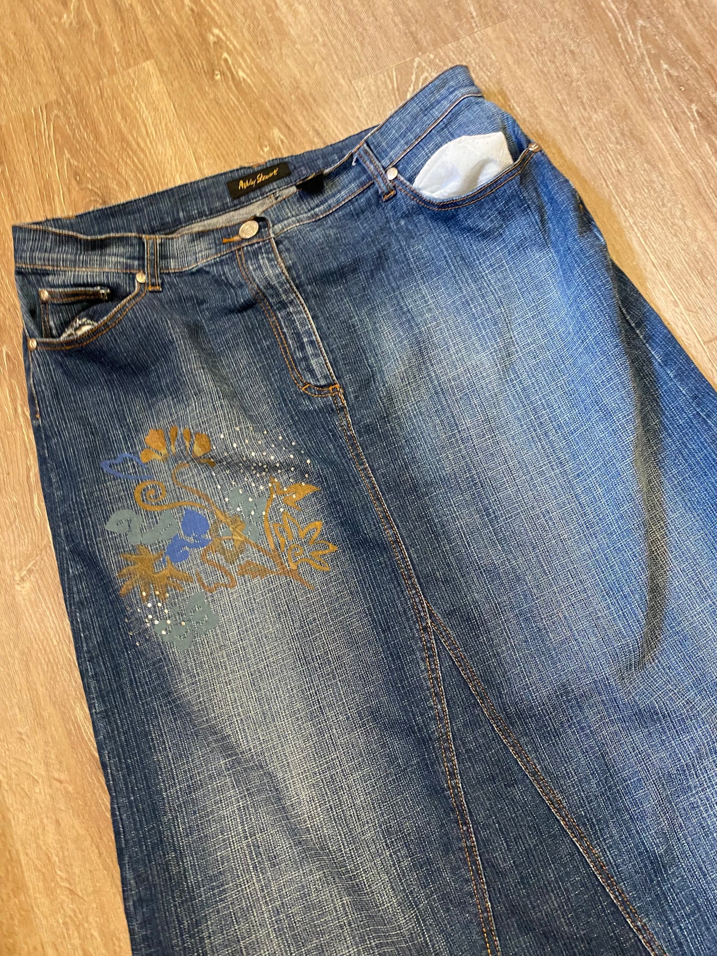 Ashley Stewart Maxi Denim Skirt