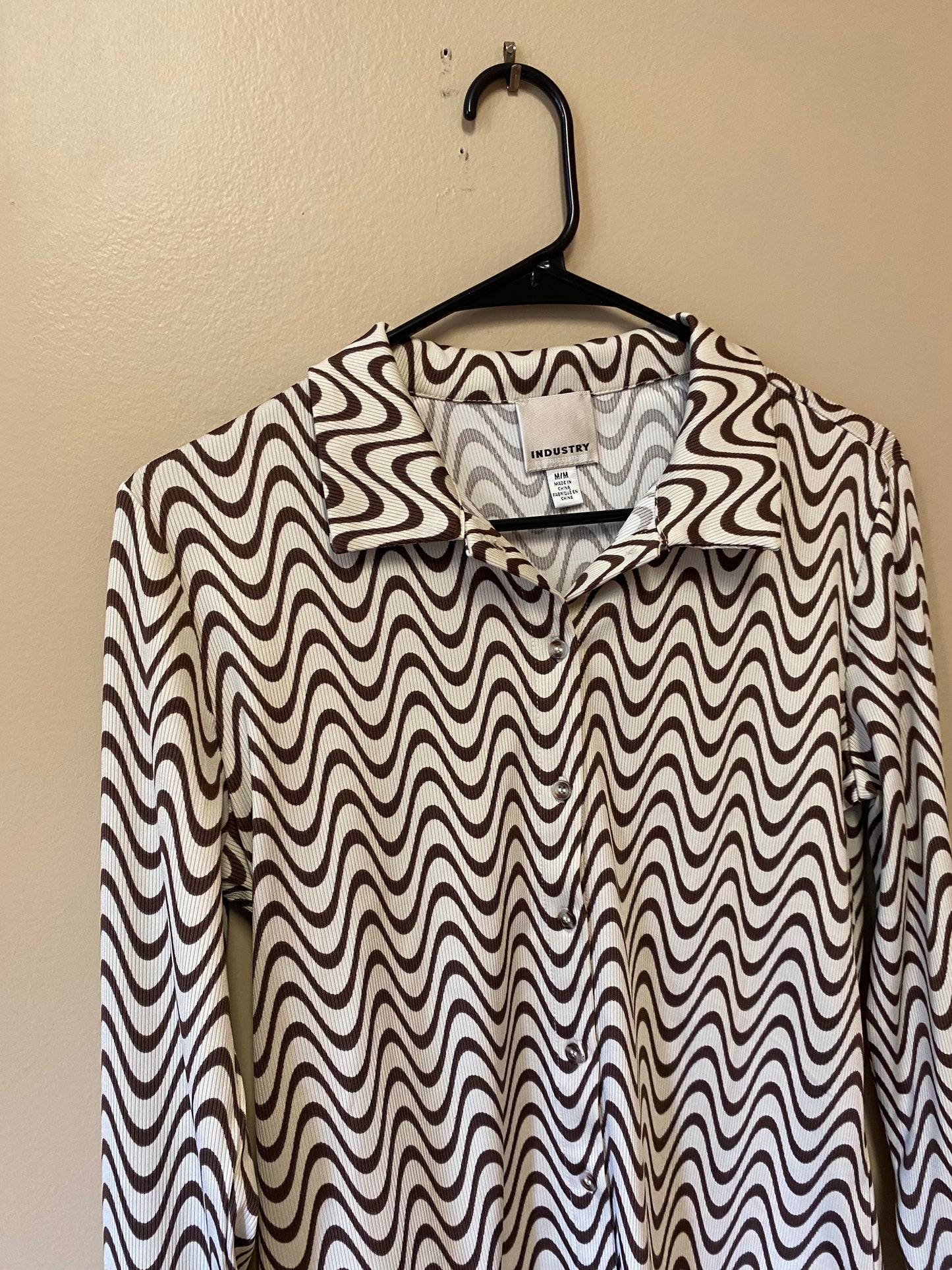 Industry Squiggle Long Sleeve Button up