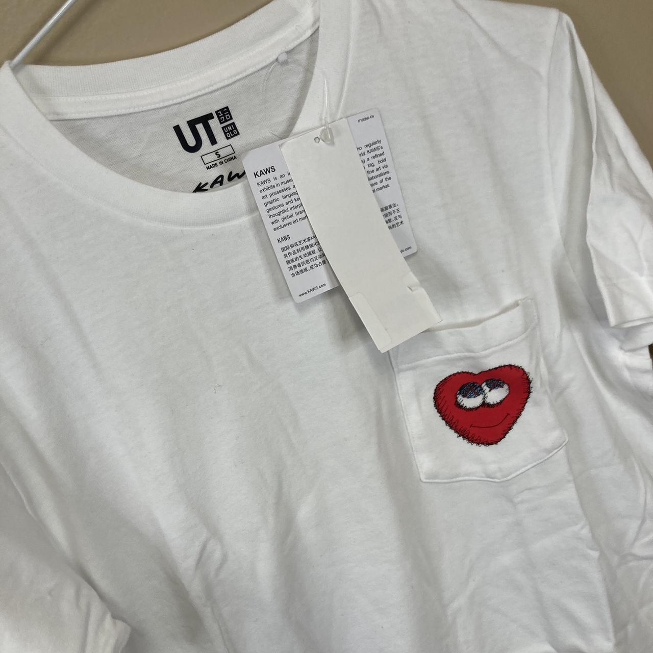 Kaws Uniqlo Heart Pocket T-Shirt Japanese Sizing