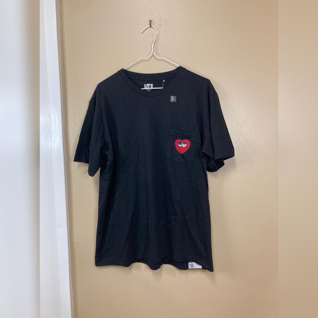 Kaws Uniqlo Heart Pocket T-Shirt Japanese Sizing