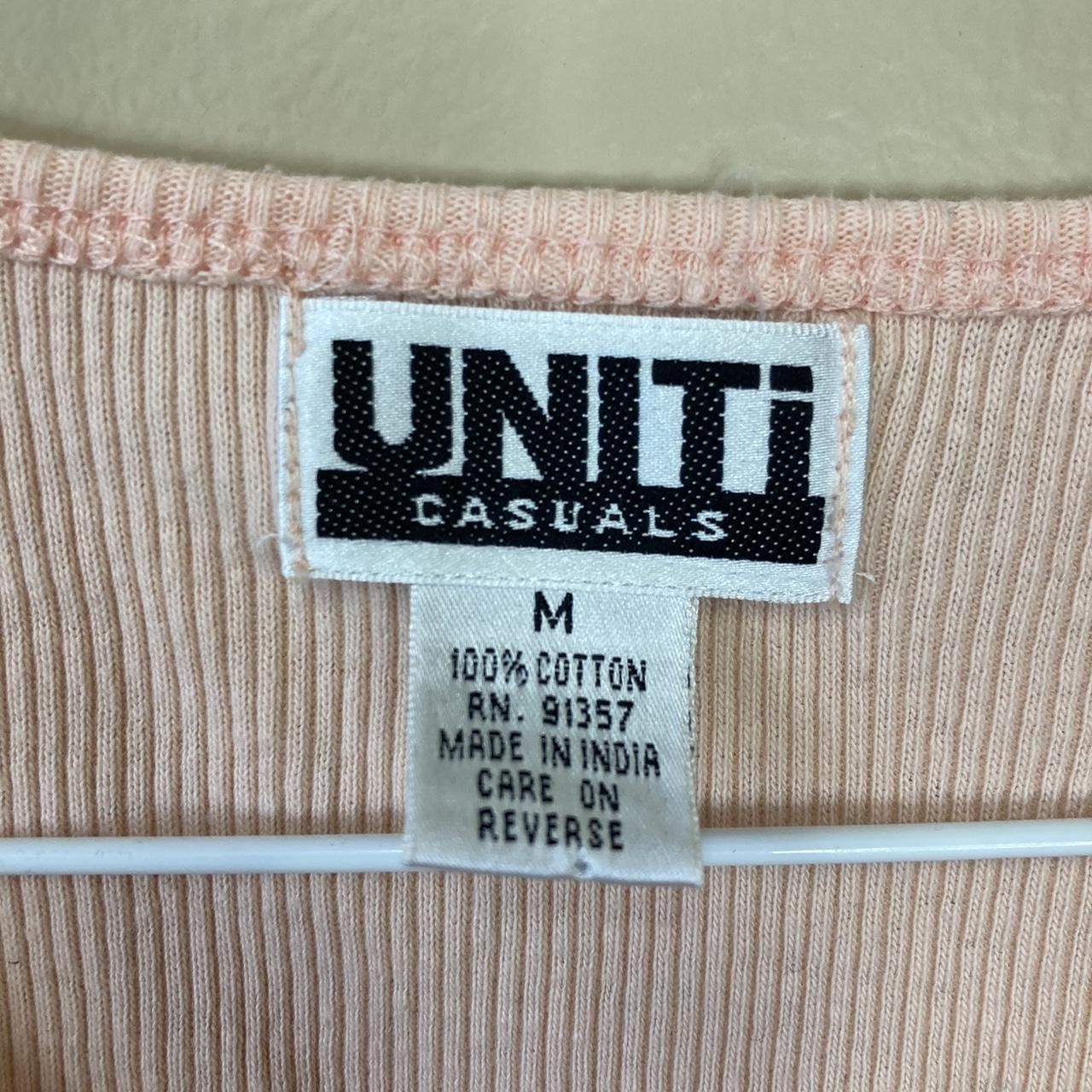 Uniti Pink Ribbed Tank Top with Rhinestone Neckline