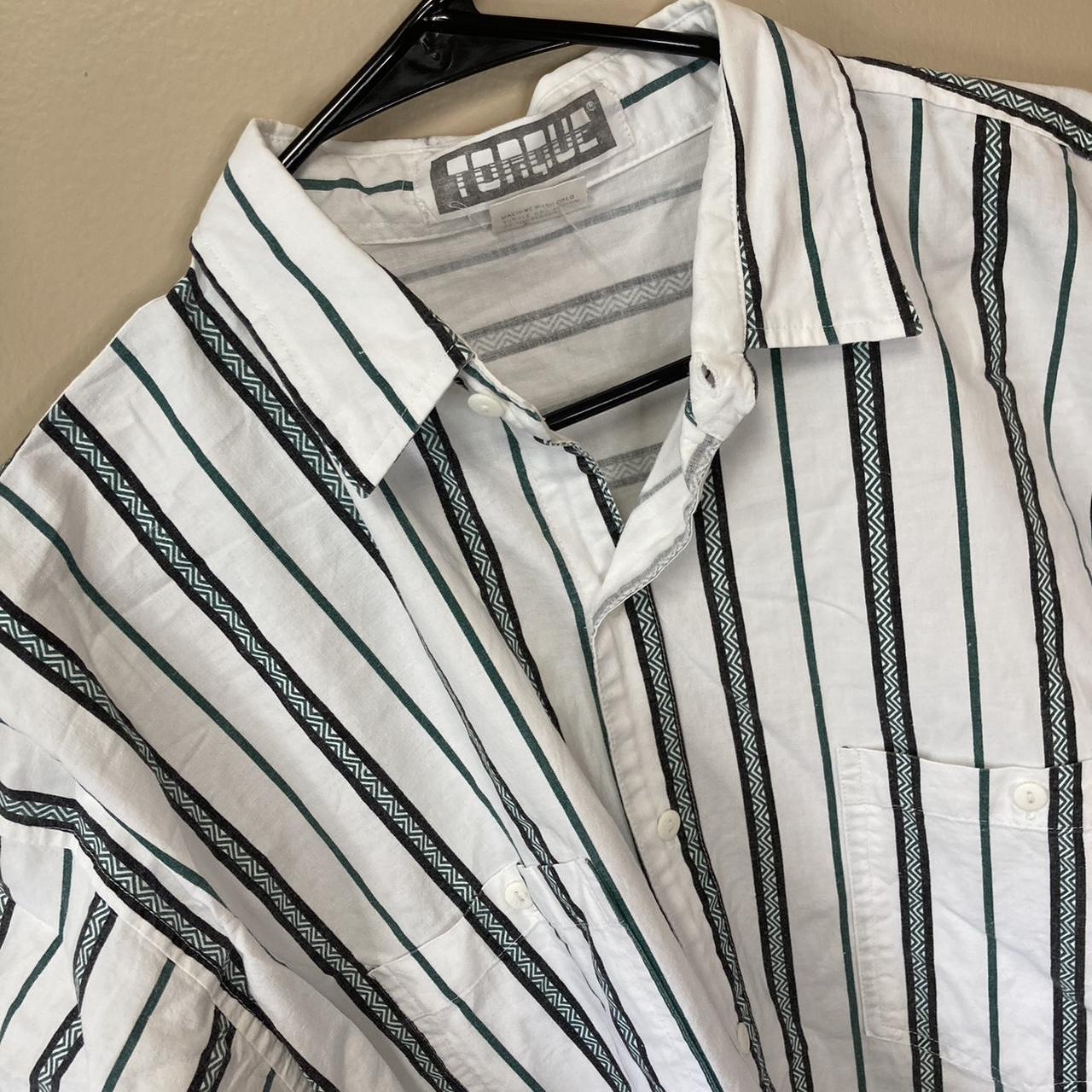 Torque Geometric Striped Button up
