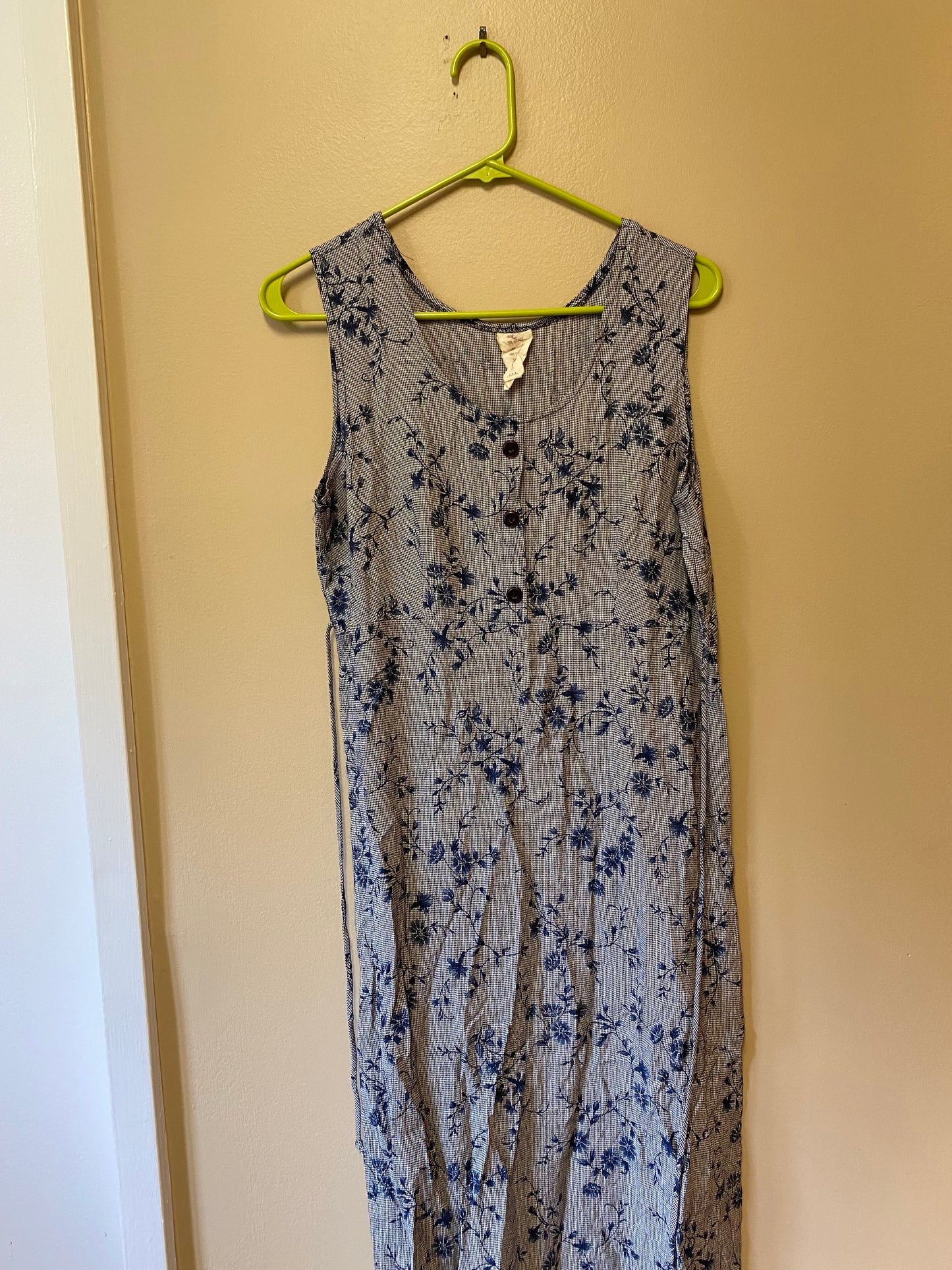 Plaid Floral Maxi Dress