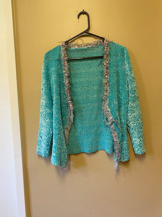 Untagged Shiny Velour Cardigan