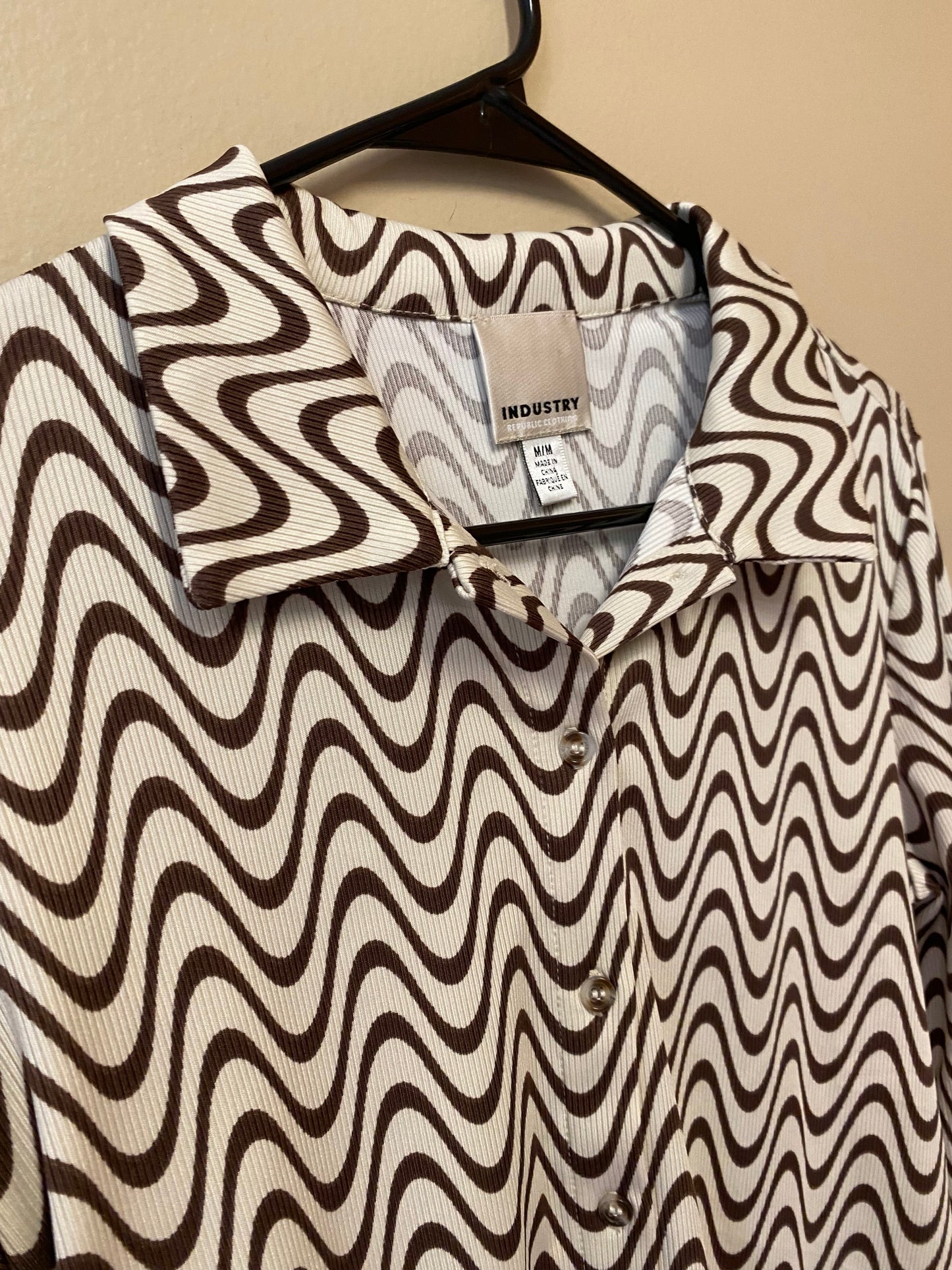 Industry Squiggle Long Sleeve Button up