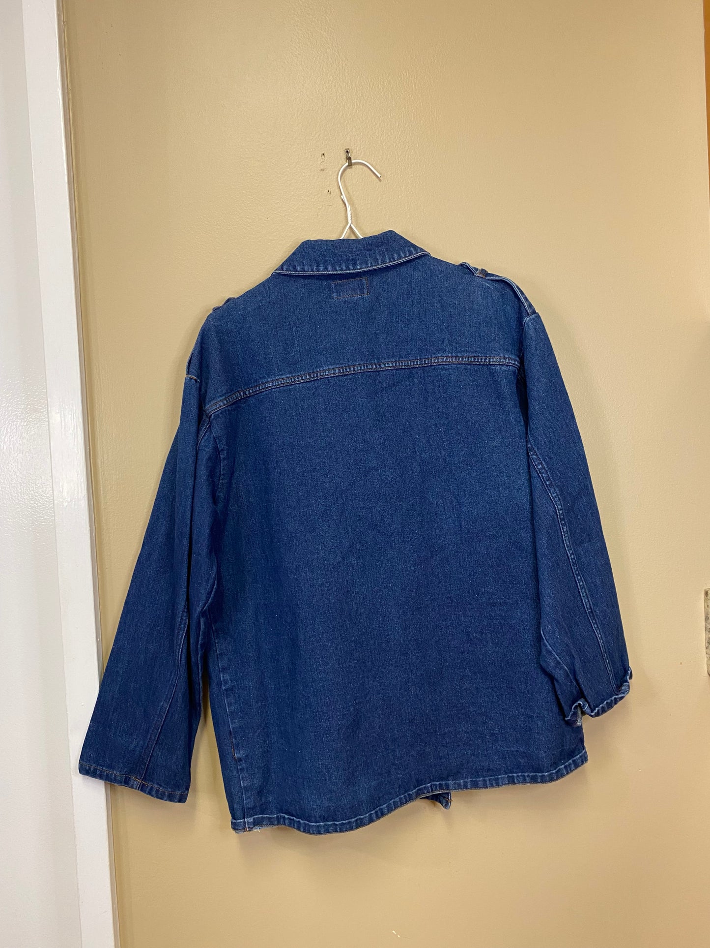 Crazy Horse Denim Trench Jacket Midi Length