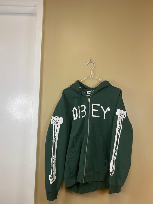 Obey No Such Thing as Free Lunch Zip Up Hoodie