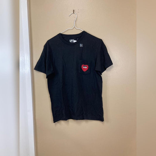 Kaws Uniqlo Heart Pocket T-Shirt Japanese Sizing