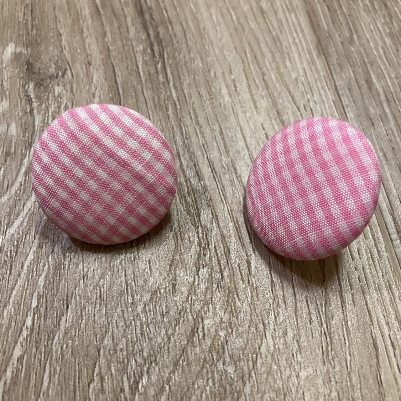 Plaid Button Studs