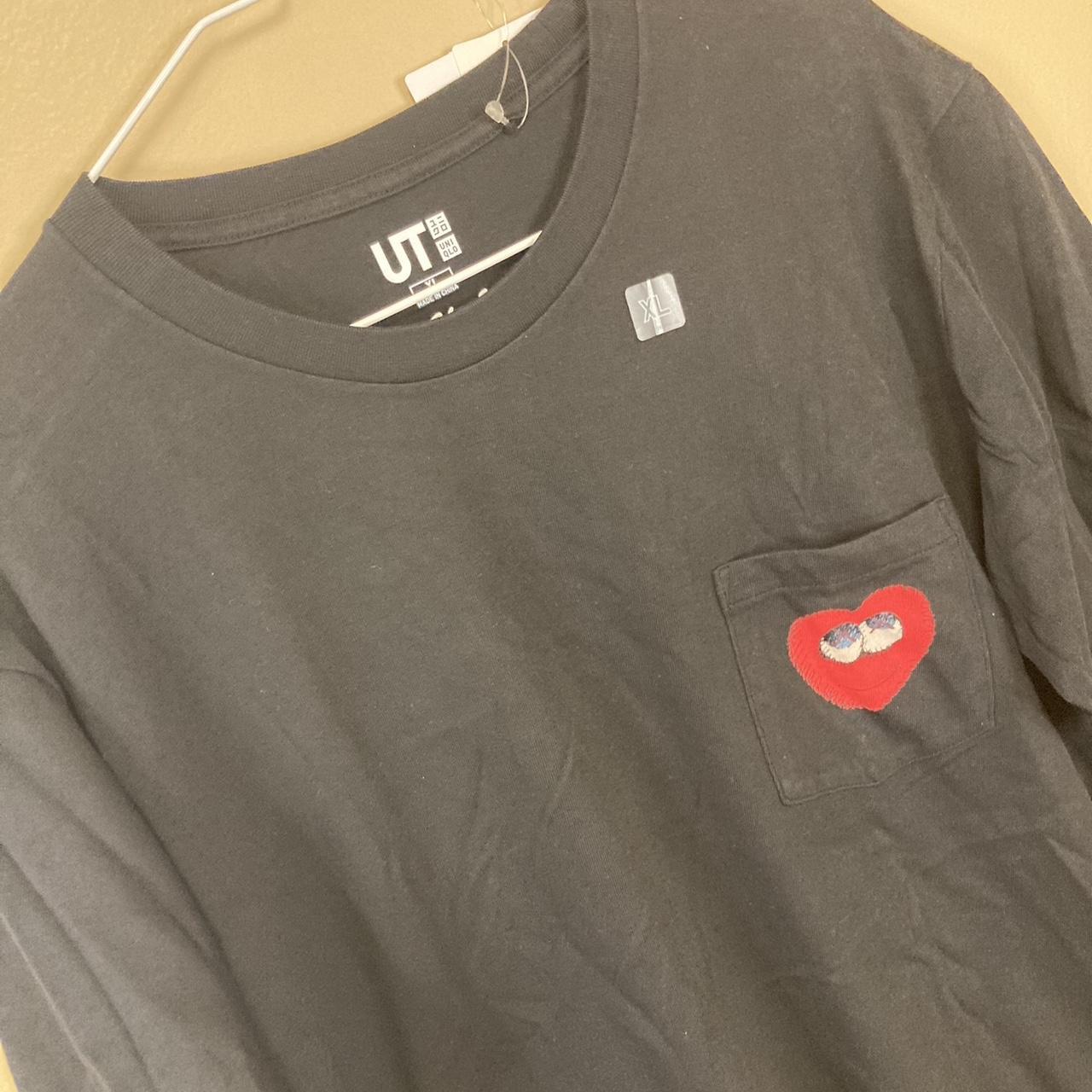 Kaws Uniqlo Heart Pocket T-Shirt Japanese Sizing
