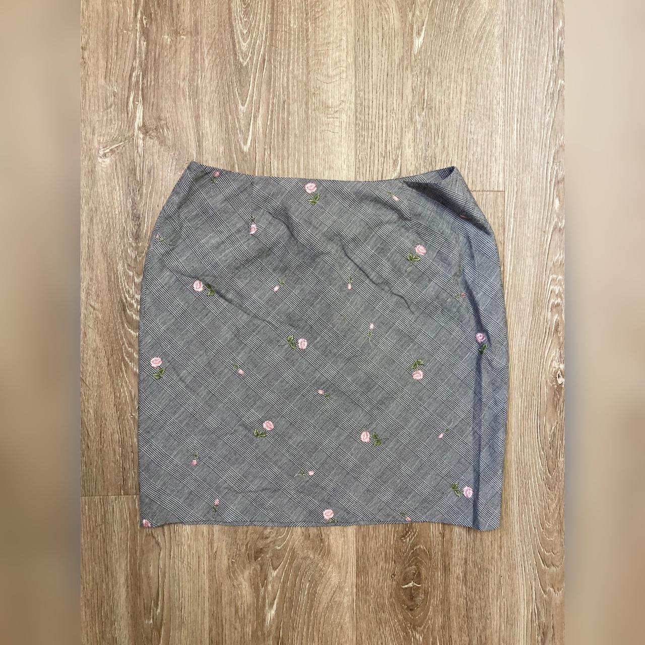 Ann Taylor Plaid Rose Skirt