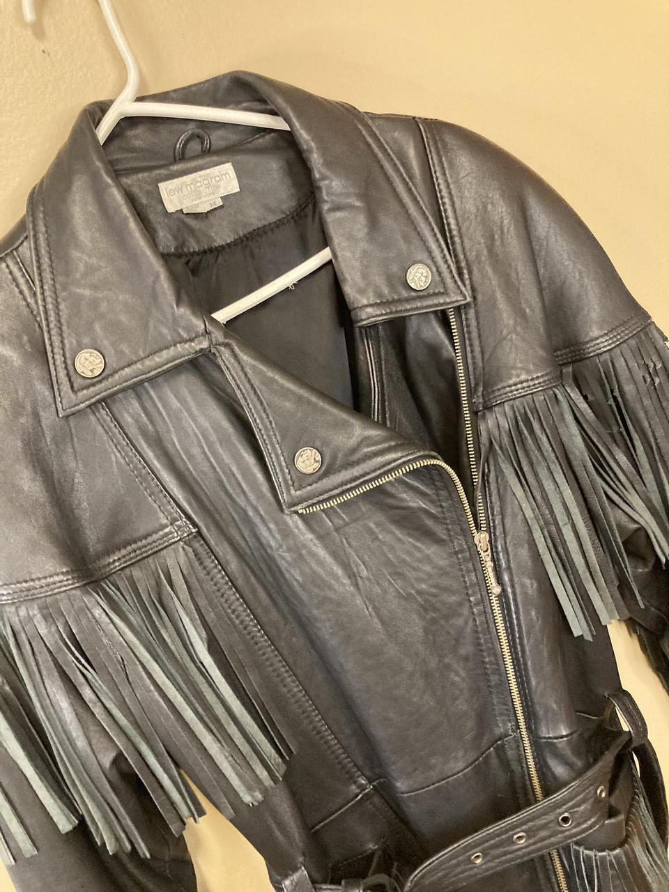 Les Magram Collection Leather Fringed Jacket