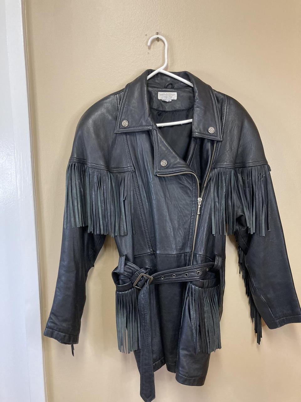 Les Magram Collection Leather Fringed Jacket