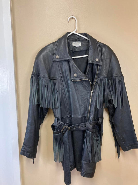 Les Magram Collection Leather Fringed Jacket