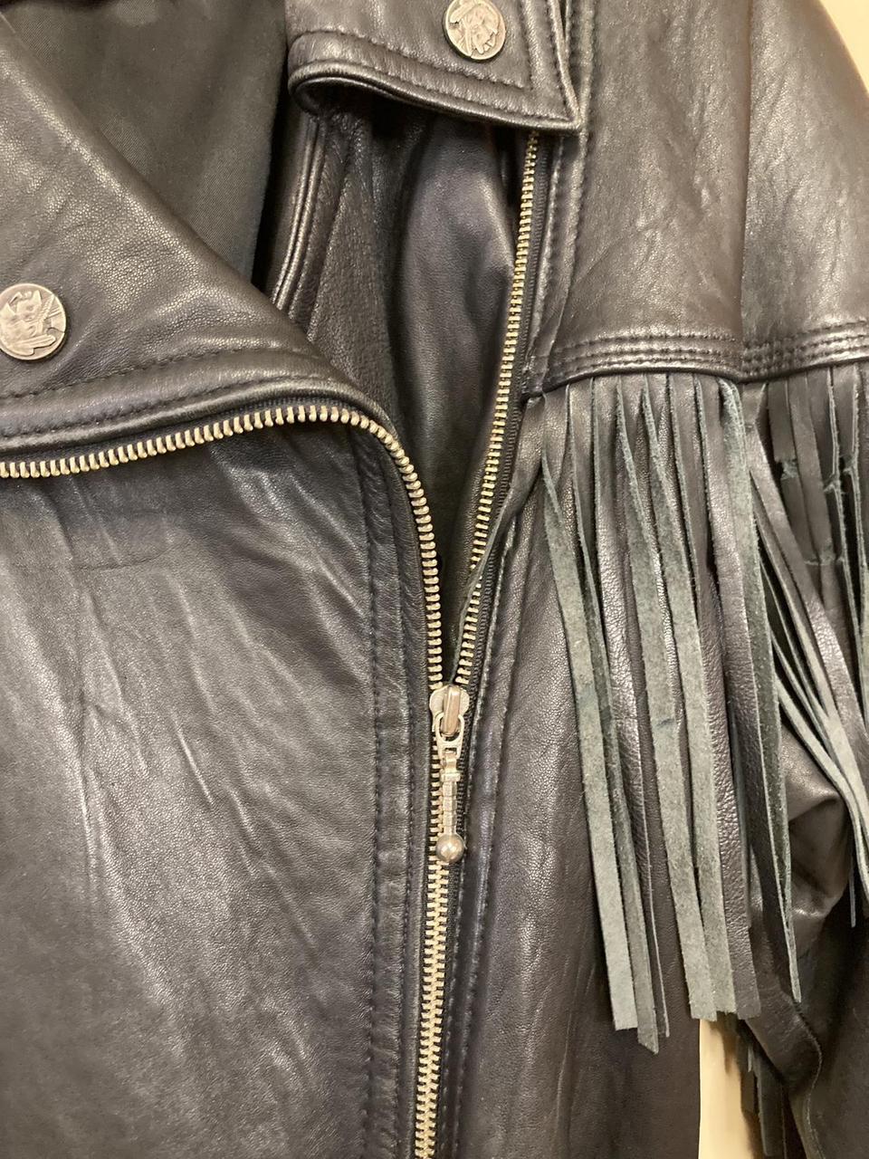 Les Magram Collection Leather Fringed Jacket