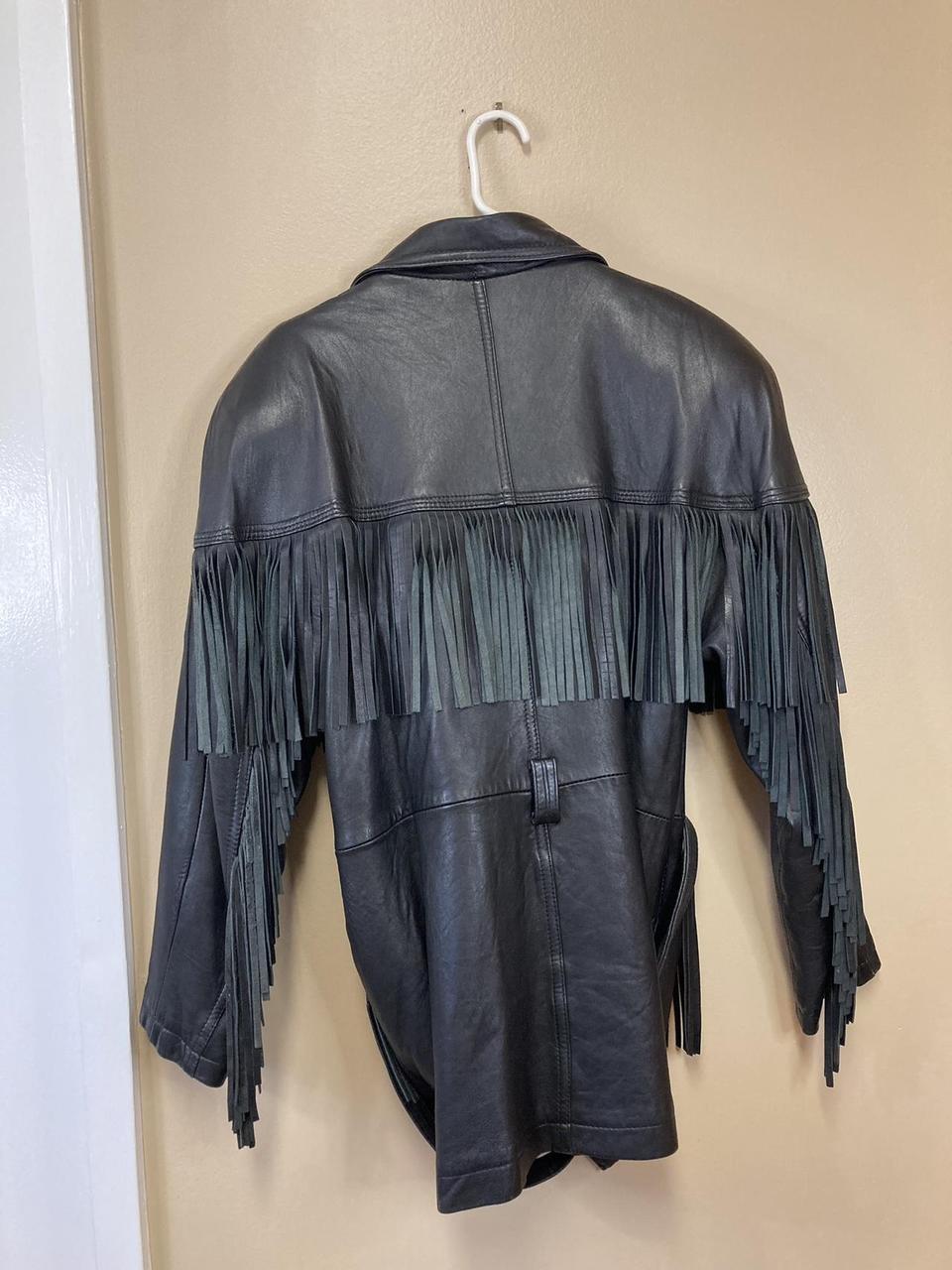 Les Magram Collection Leather Fringed Jacket