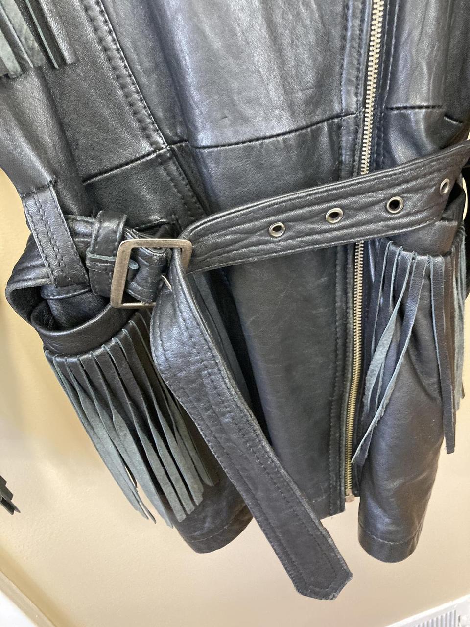 Les Magram Collection Leather Fringed Jacket
