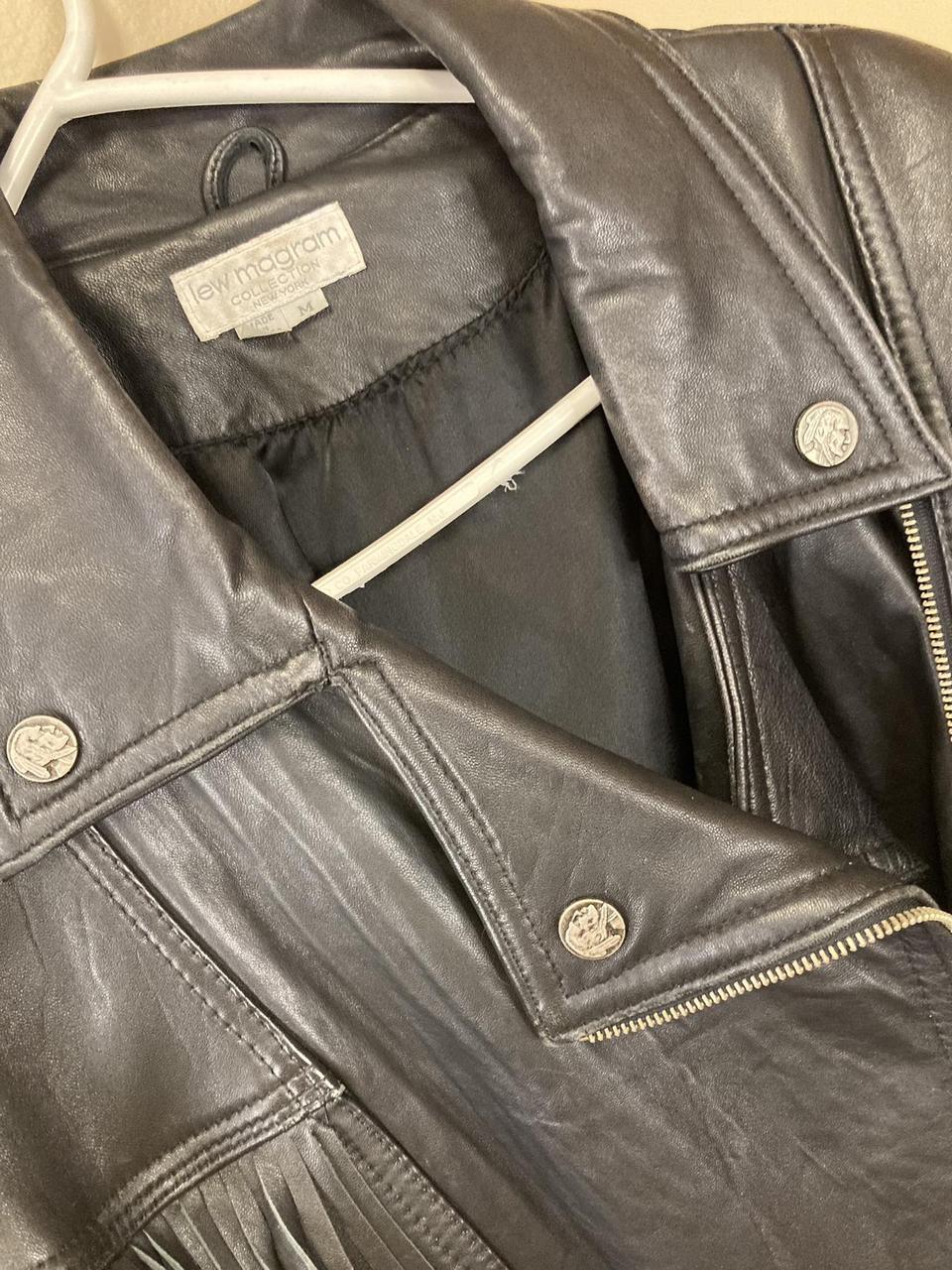 Les Magram Collection Leather Fringed Jacket