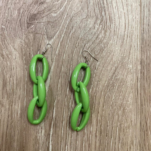Green Chain Earrings