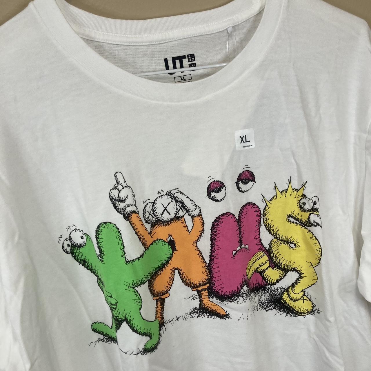Kaws Uniqlo Logo T-Shirt White Japanese Sizing