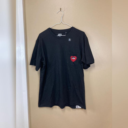 Kaws Uniqlo Heart Pocket T-Shirt Japanese Sizing