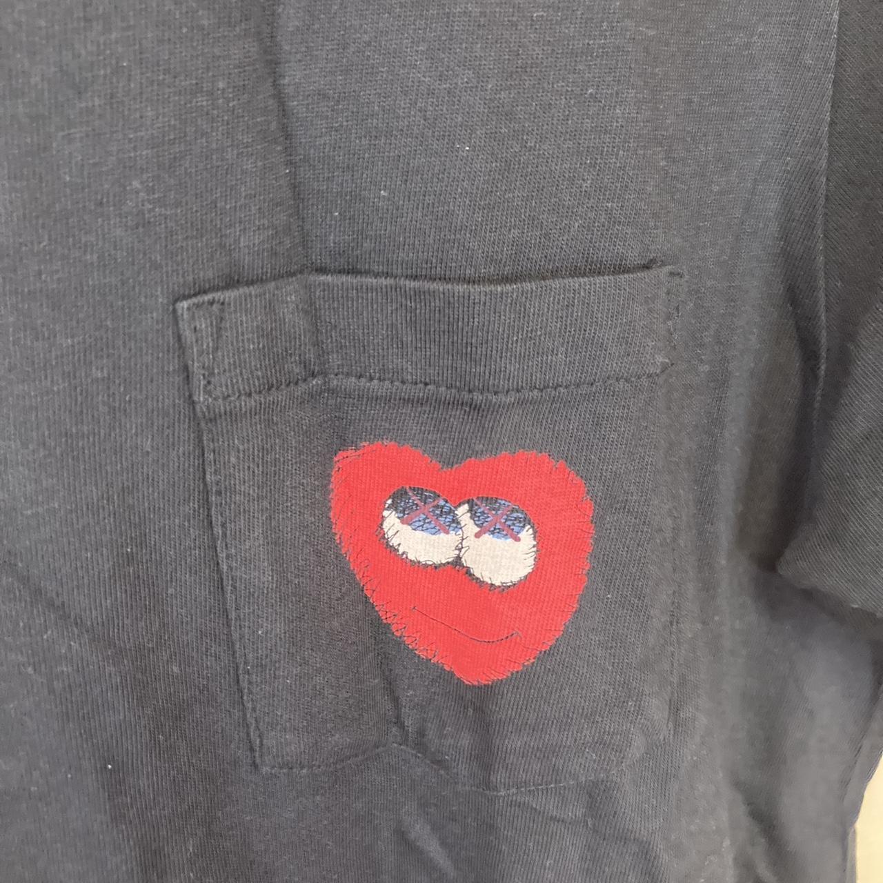 Kaws Uniqlo Heart Pocket T-Shirt Japanese Sizing