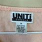 Uniti Pink Ribbed Tank Top with Rhinestone Neckline