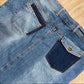 Vezucci Maxi Denim Skirt with Asymmetrical Pockets