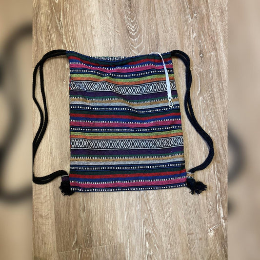 Tribal print drawstring backpack